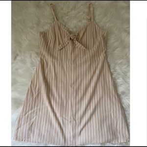 Tan and white striped dress